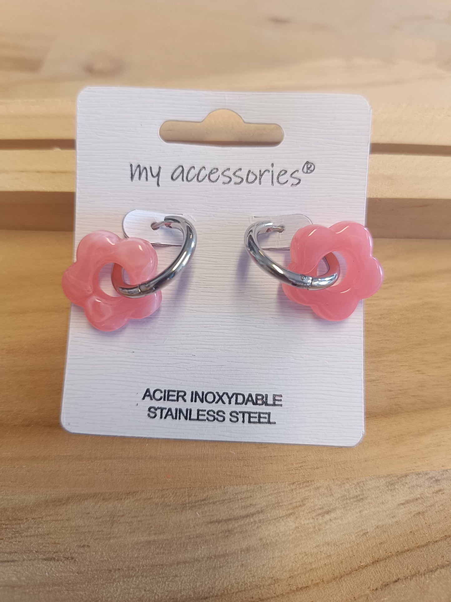 Boucles d'oreilles rose