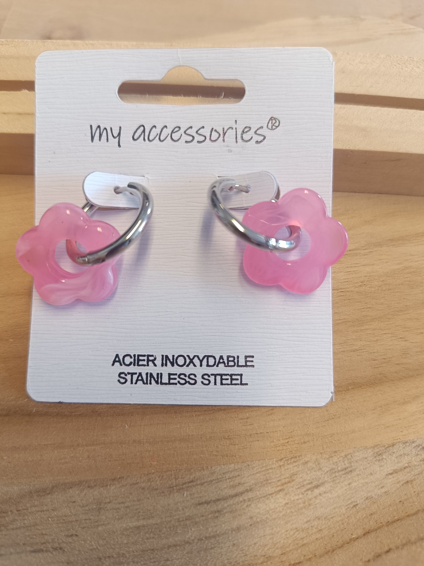 Boucles d'oreilles rose