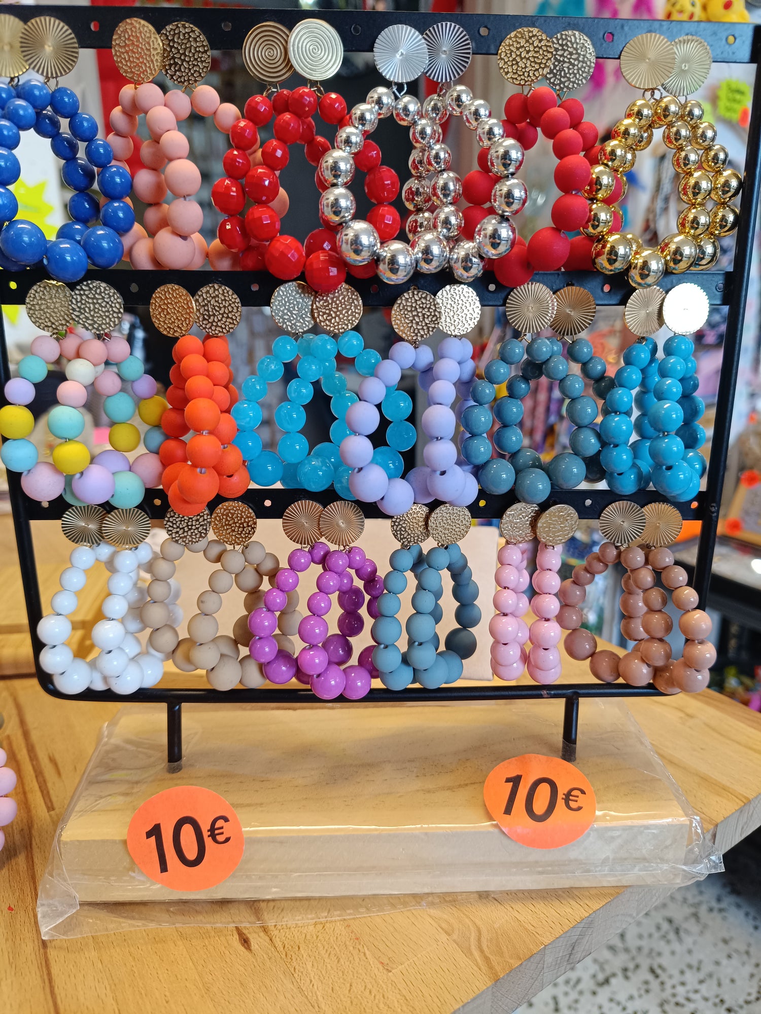 Boucles d'oreilles créole perles