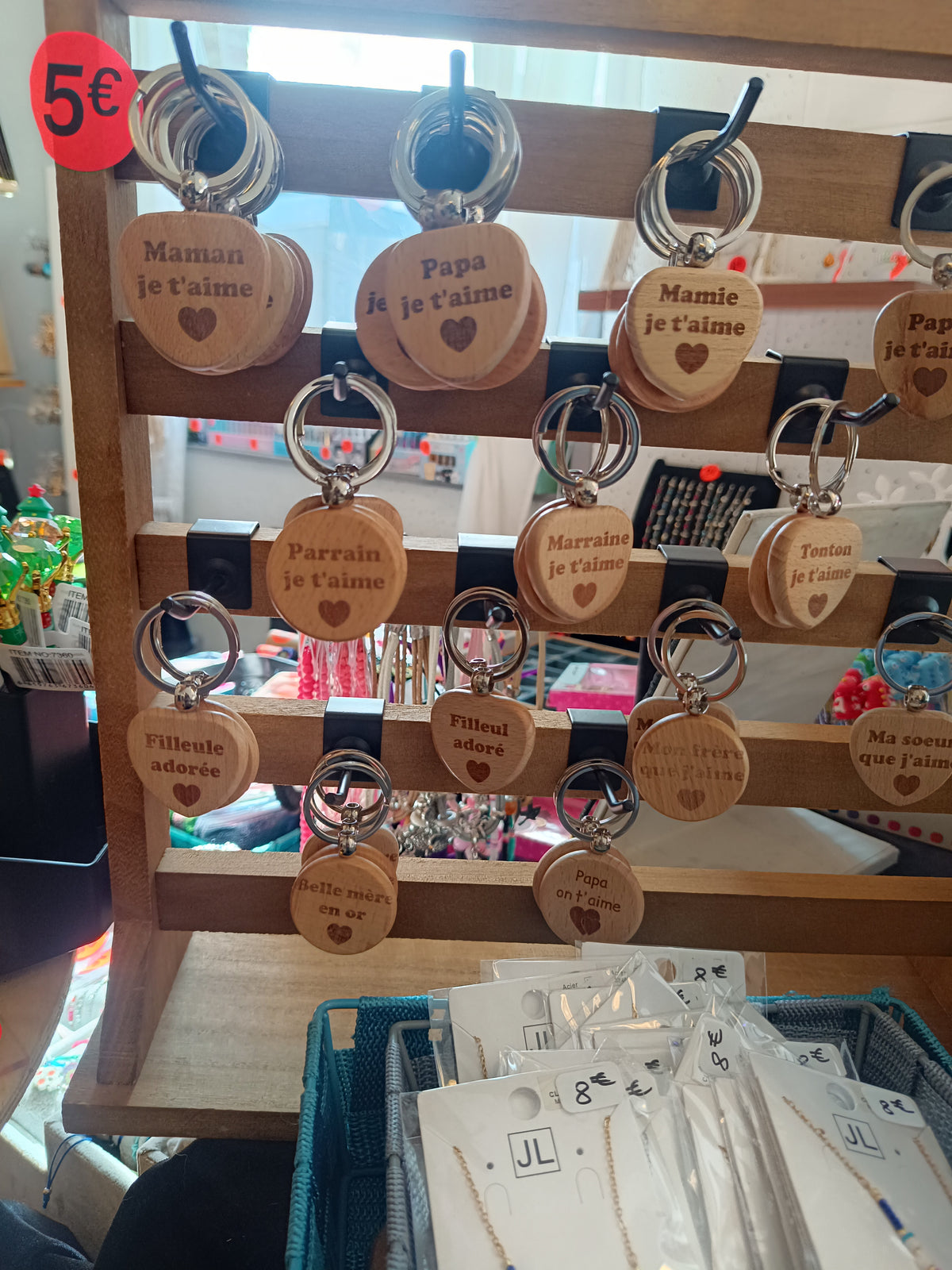 Porte clé gravé en bois