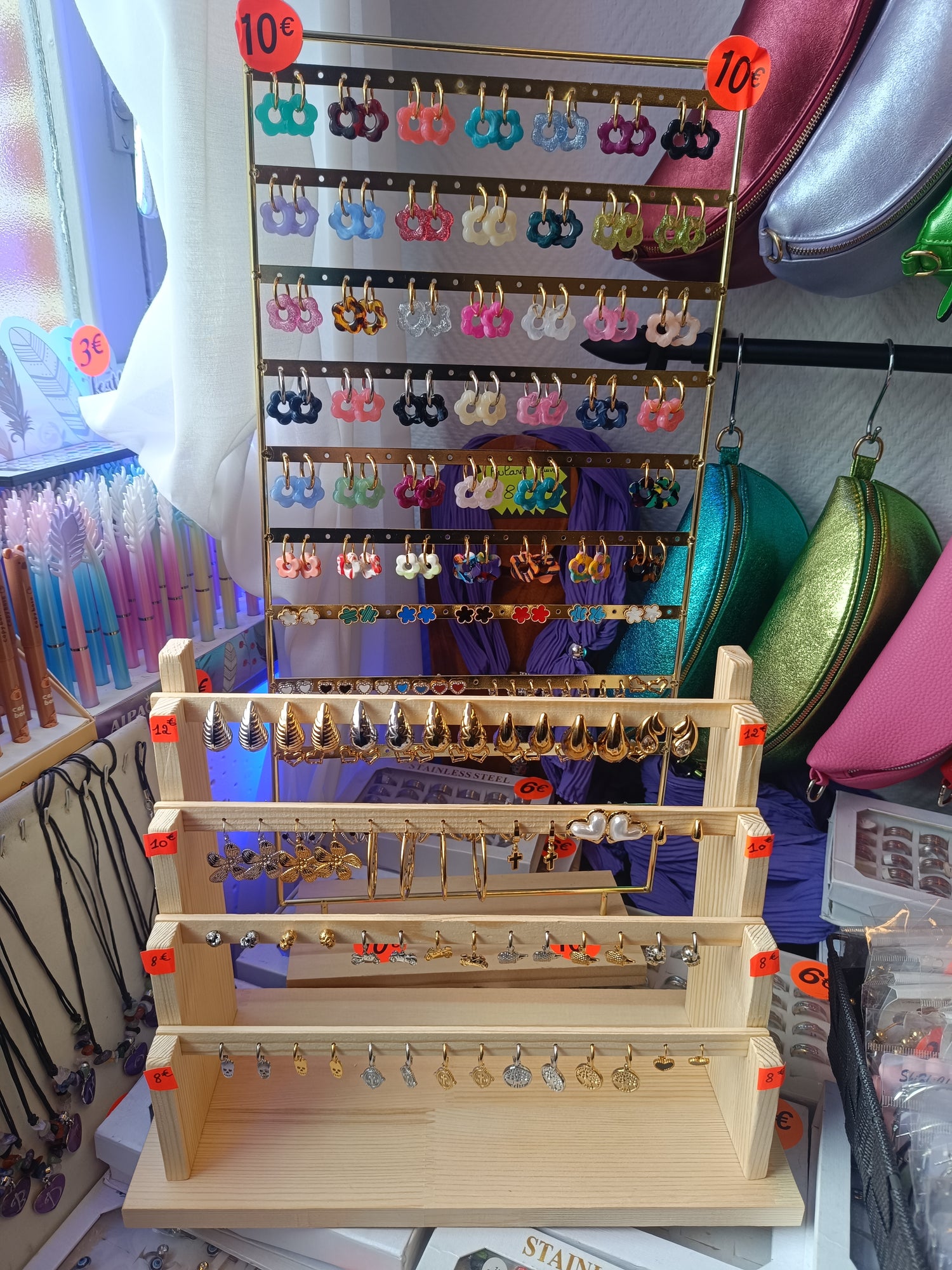 Bijoux fleurs en resine