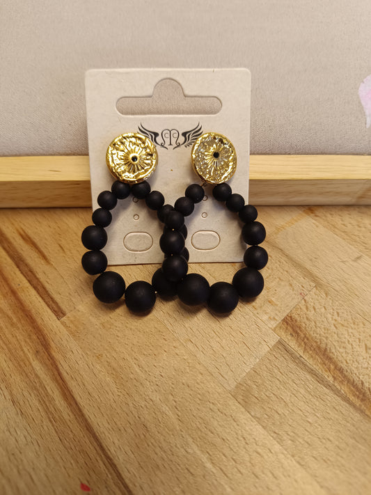 Boucles d'oreilles en noir