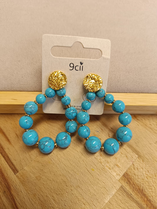 Boucles d'oreilles en bleu