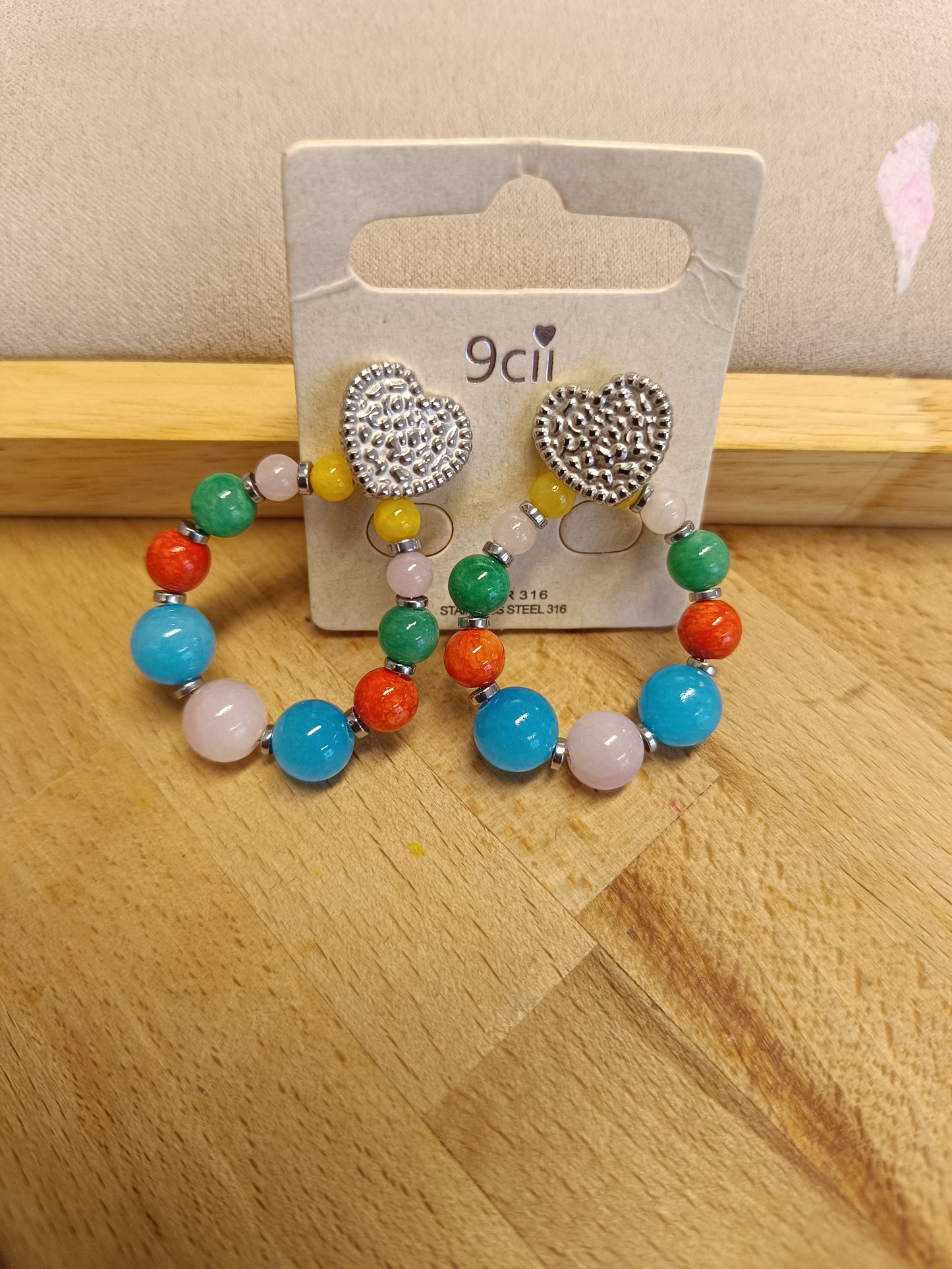 Boucles d'oreilles perles multicolores