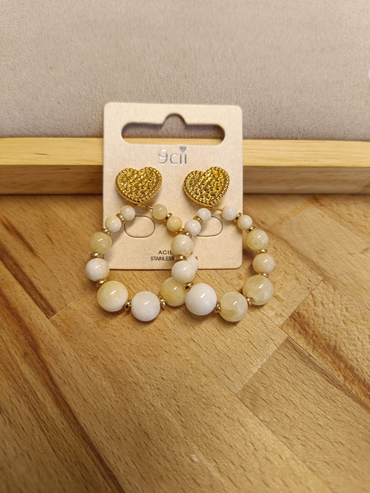 Boucles d'oreille ecru