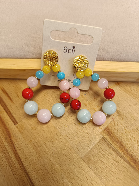 Boucles d'oreilles multicolore