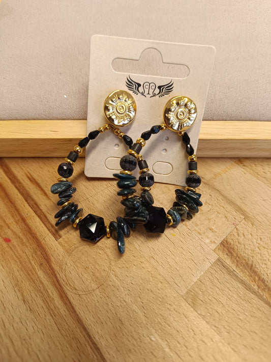 Boucles d'oreille en noir
