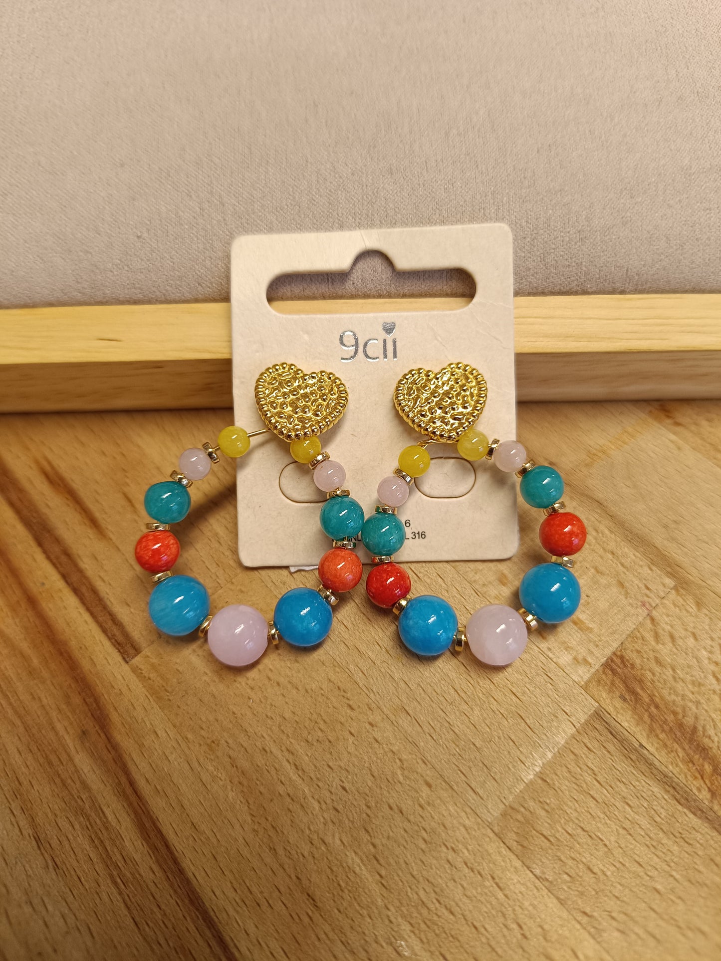 Boucles d'oreilles perles multicolores