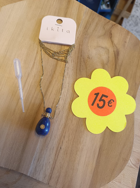 Collier fiole lapi lazuli