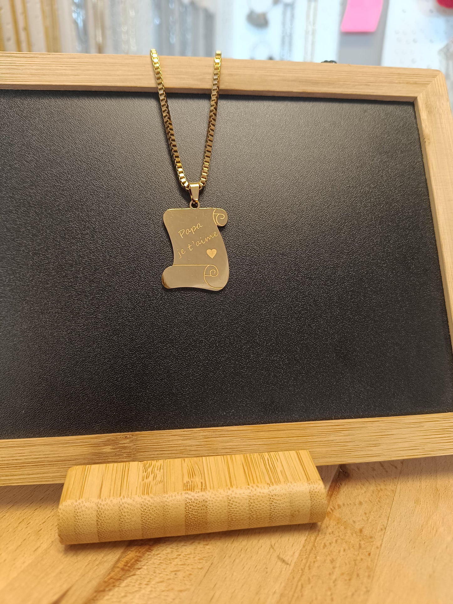 Collier " papa je t'aime"