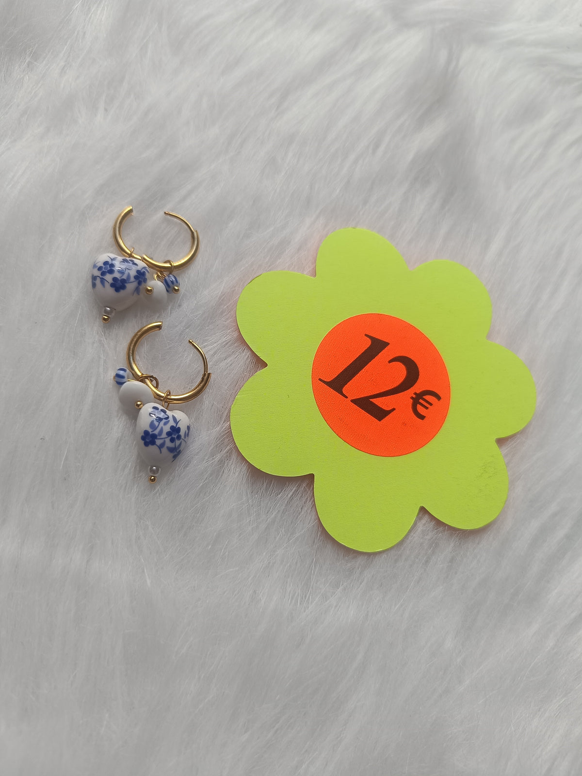 Boucles d'oreilles acier inoxydable doré et en céramique