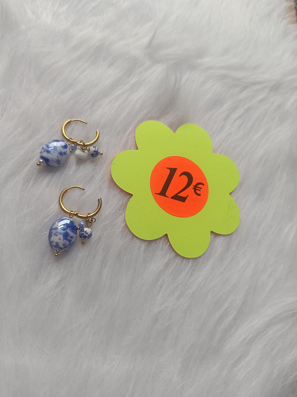 Boucles d'oreilles acier inoxydable doré et en céramique