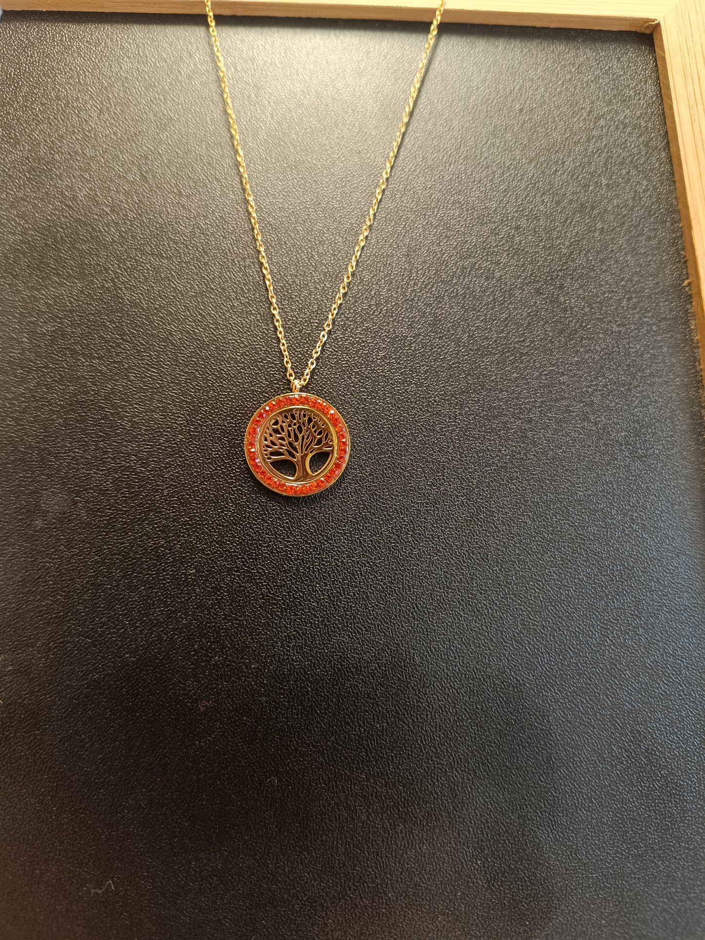 Arbre de vie strass rouge