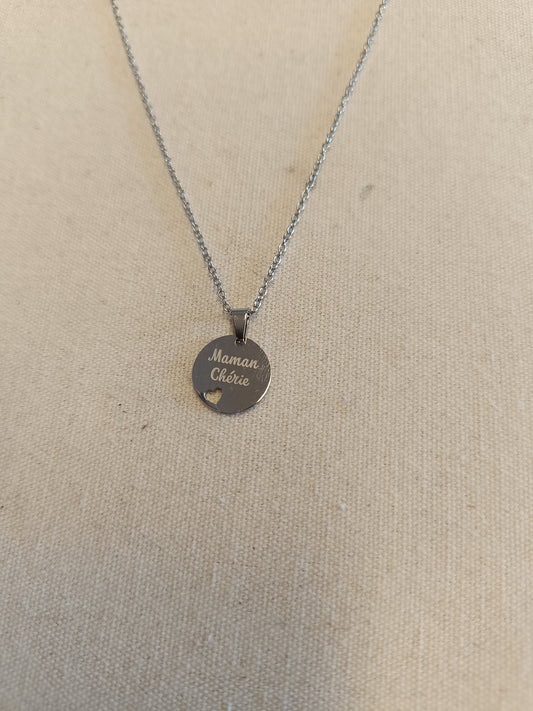 Collier rond " maman cherie"