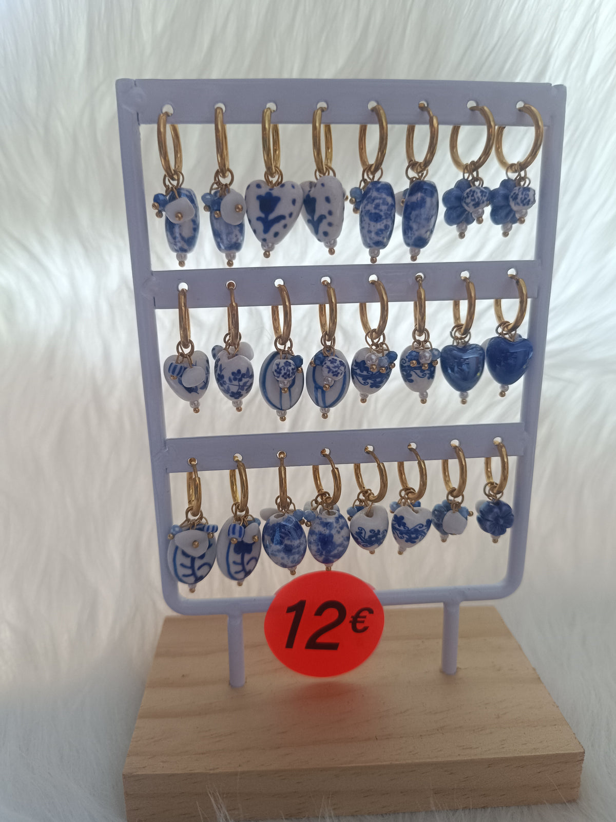 Boucles d'oreilles acier inoxydable doré et en céramique