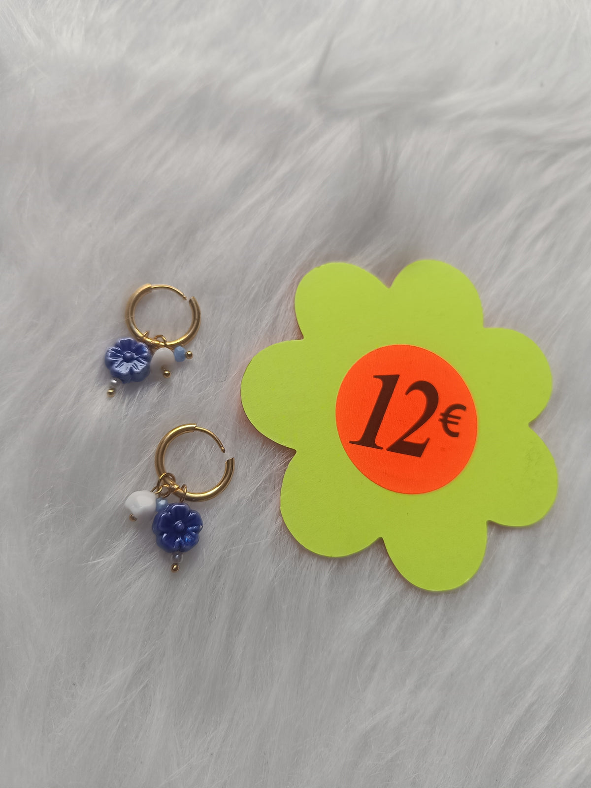 Boucles d'oreilles acier inoxydable doré et en céramique
