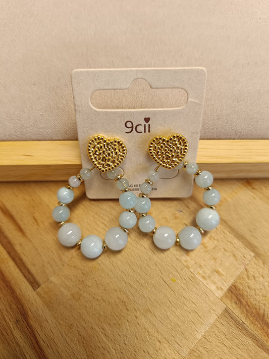 Boucles d'oreilles grise