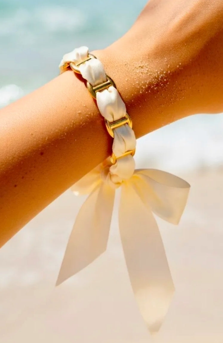Joncs maille marine beige