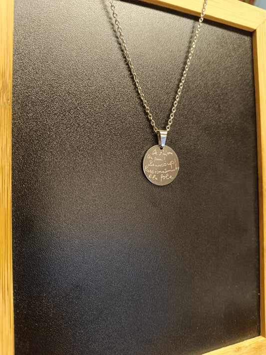 Collier rond je t'aime un peu bcp passionnément a la folie