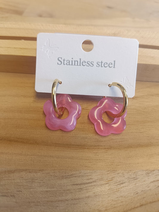 Boucles d'oreilles rose