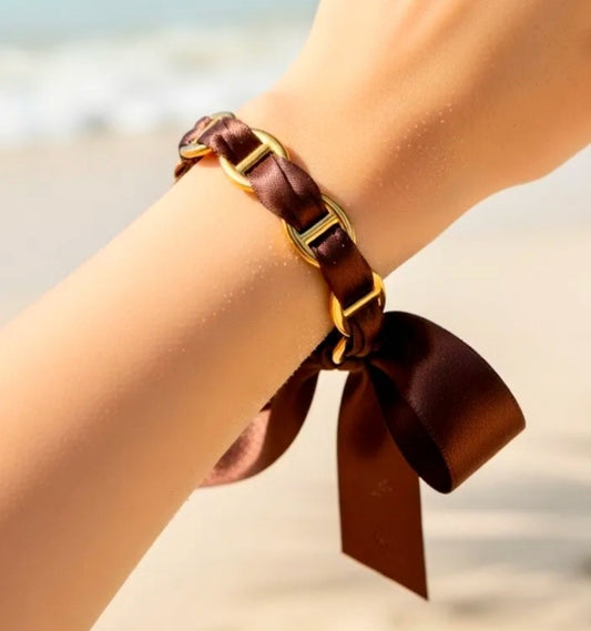 Joncs maille marine marron