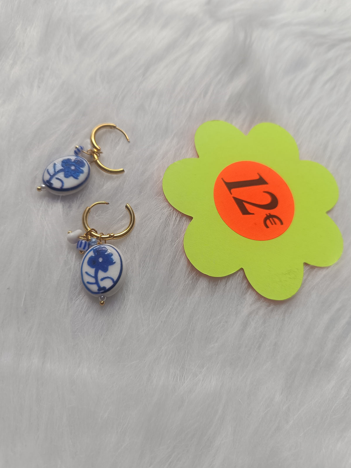 Boucles d'oreilles acier inoxydable doré et en céramique