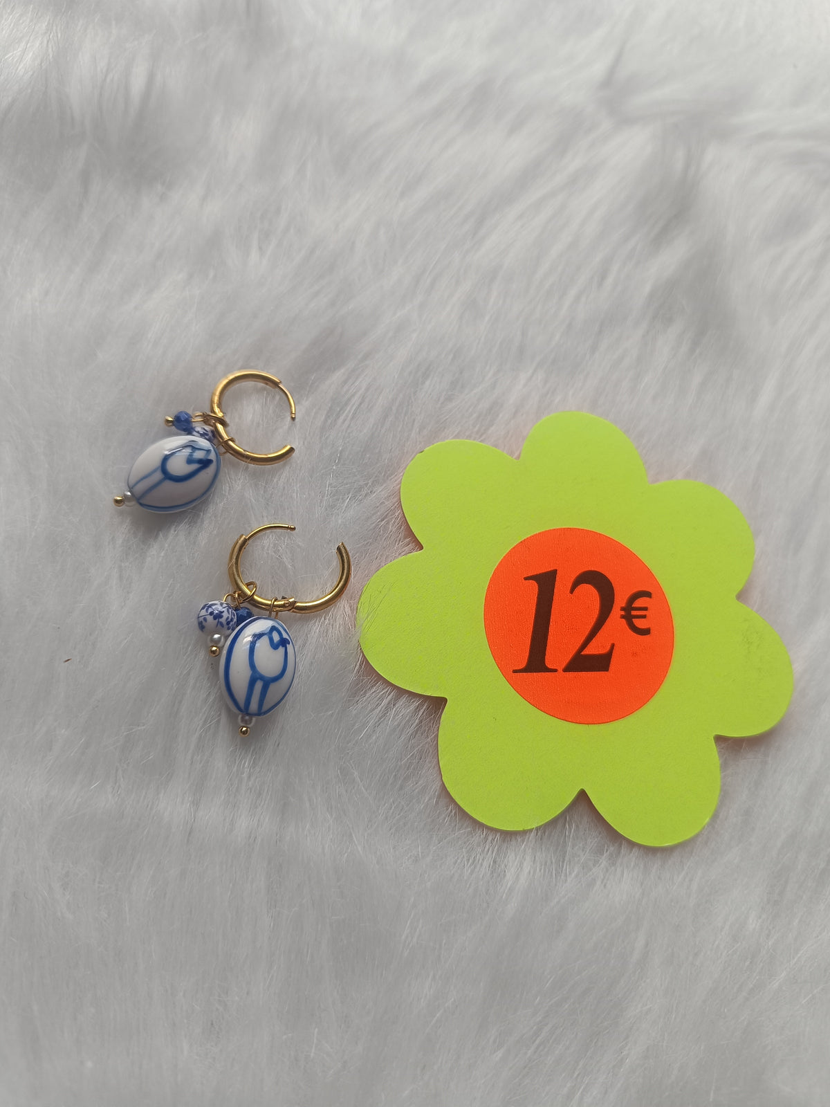 Boucles d'oreilles acier inoxydable doré et en céramique