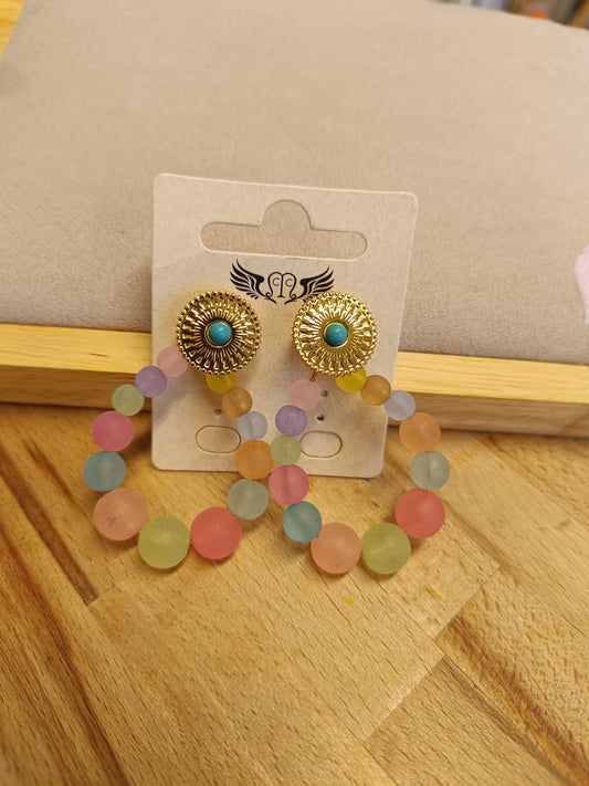 Boucles d'oreille multicolore