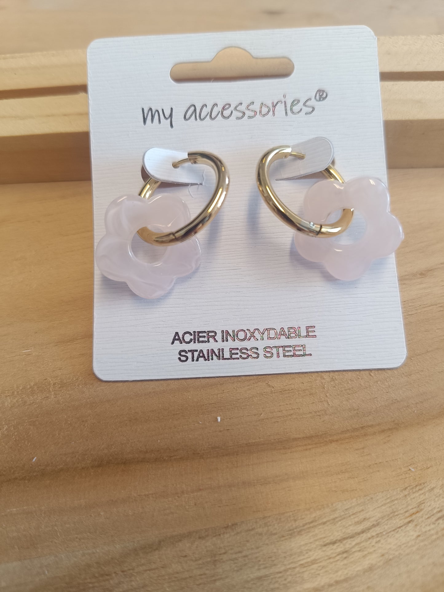 Boucles d'oreilles rose