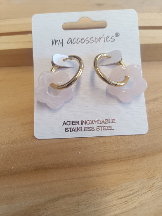 Boucles d'oreilles rose