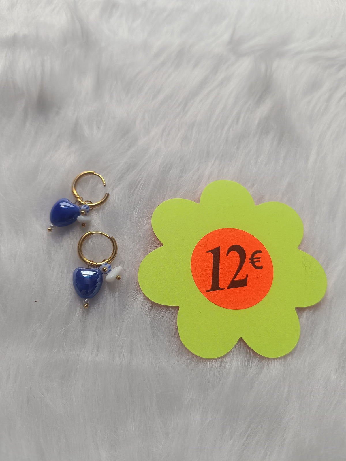 Boucles d'oreilles acier inoxydable doré et en céramique