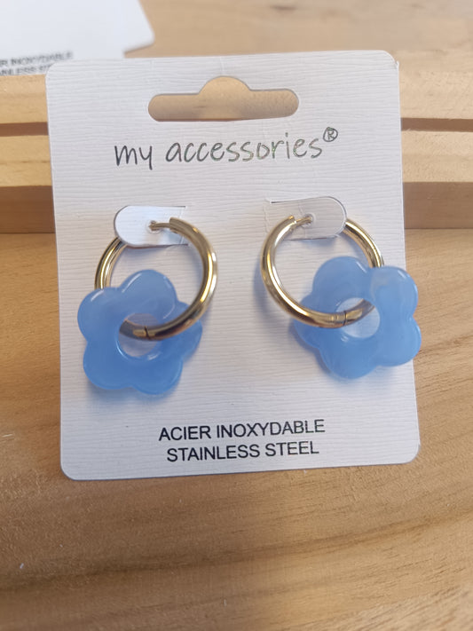 Boucles d'oreilles bleu