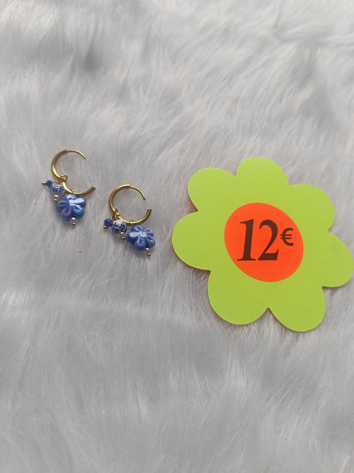 Boucles d'oreilles acier inoxydable doré et en céramique