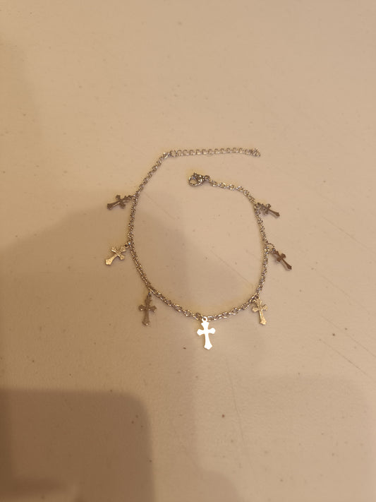 Chaine de cheville plusieurs croix