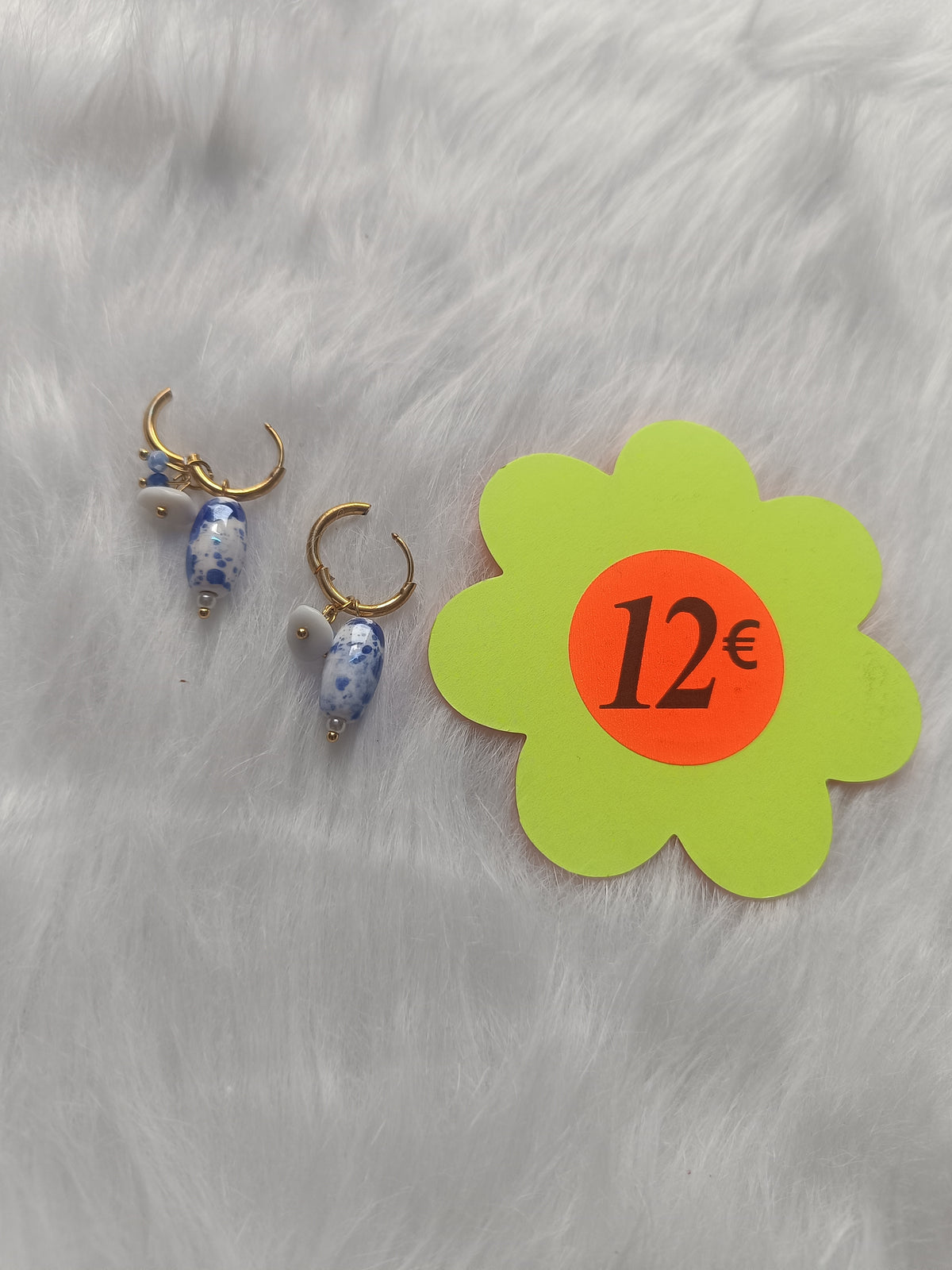 Boucles d'oreilles acier inoxydable doré et en céramique