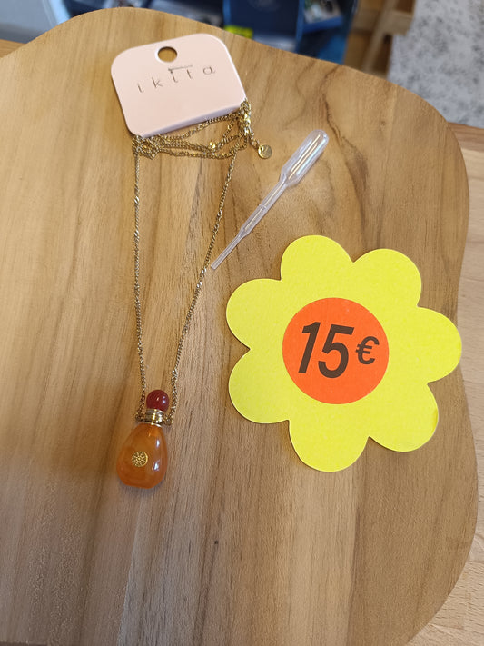 Collier fiole orange