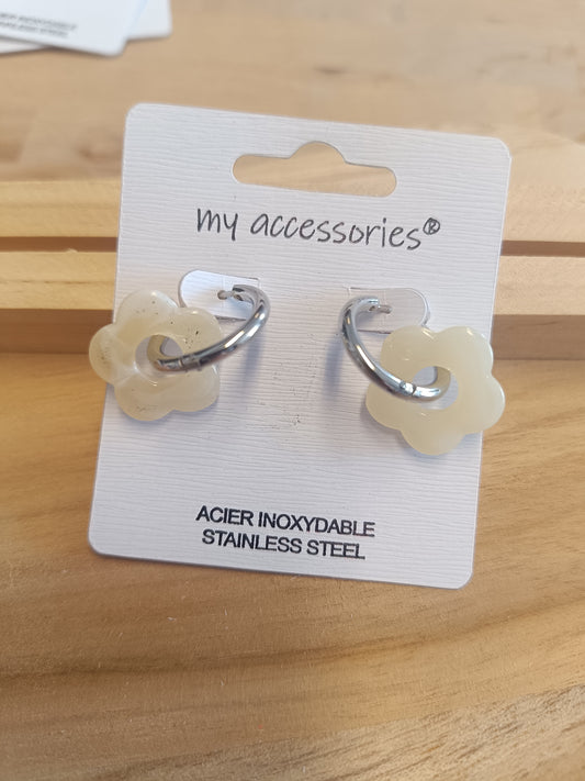Boucles d'oreilles blanc