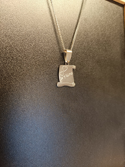 Collier parchemin je taime