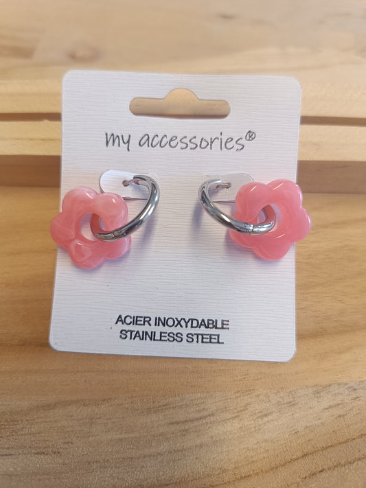 Boucles d'oreilles rose