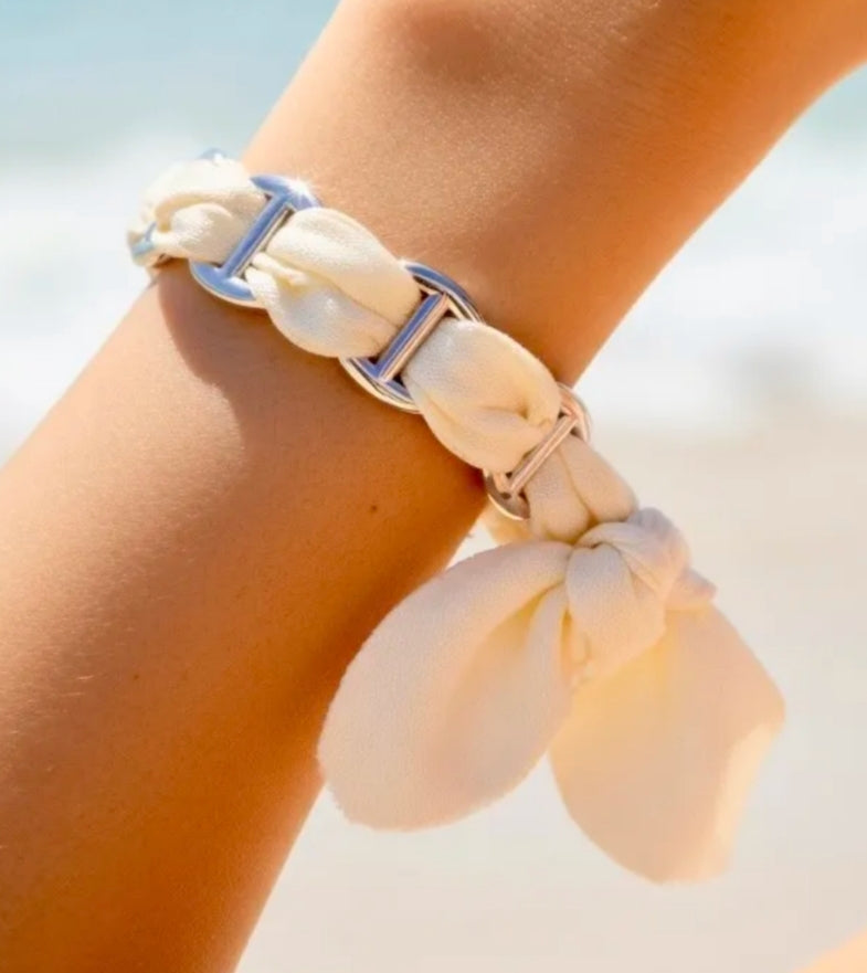 Joncs maille marine beige