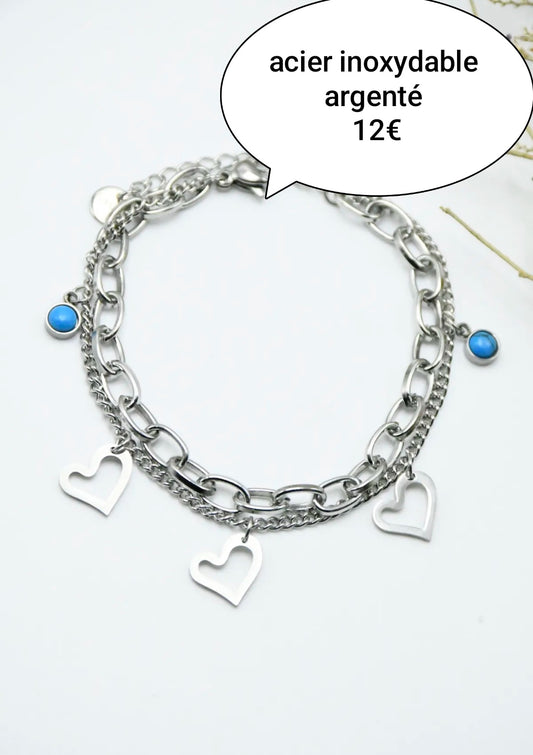 Bracelet breloque coeur