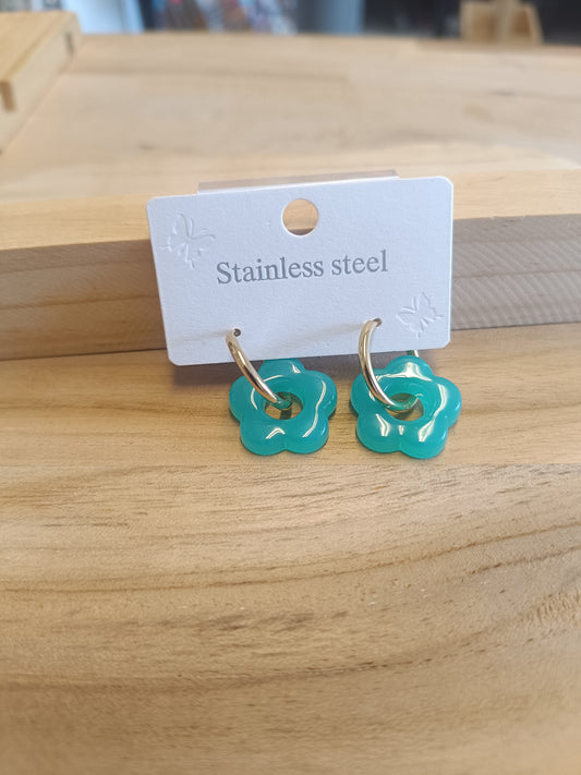 Boucles d'oreilles vert