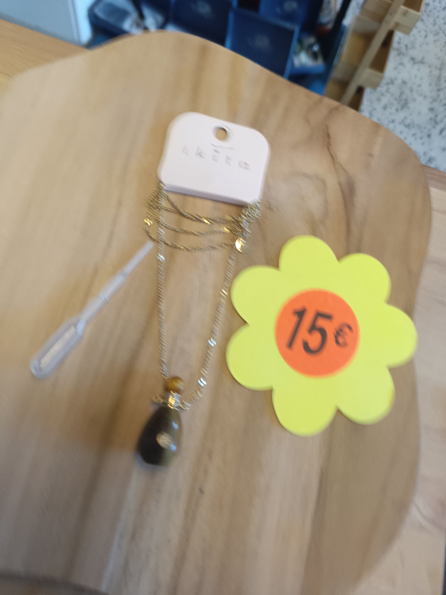 Collier fiole oeil du tigre