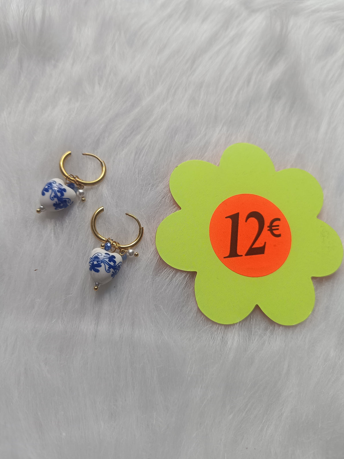 Boucles d'oreilles acier inoxydable doré et en céramique