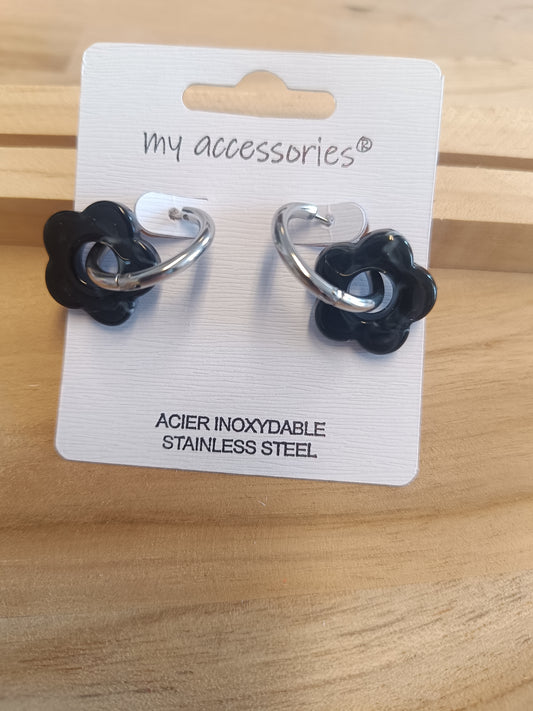 Boucles d'oreilles noir