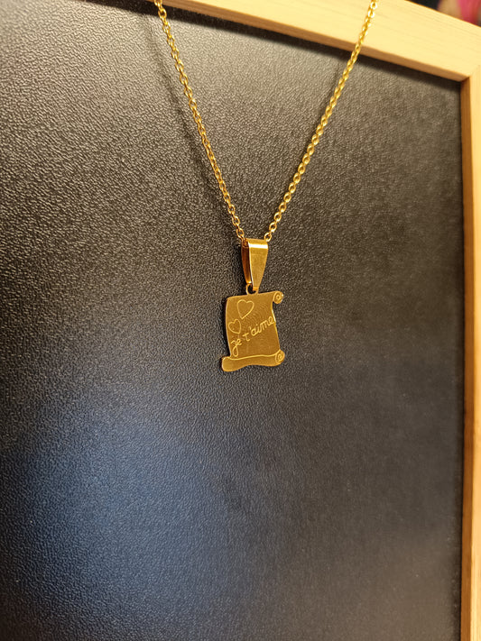 Collier parchemin je taime