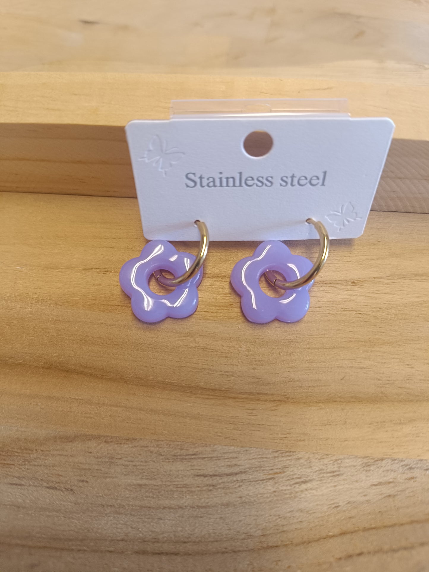 Boucles d'oreilles mauve
