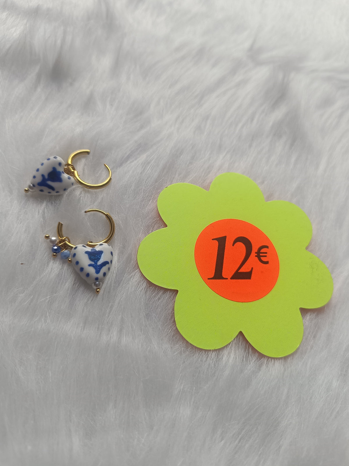 Boucles d'oreilles acier inoxydable doré et en céramique